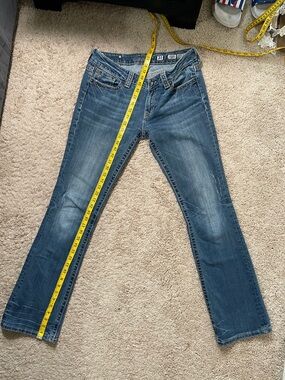 SOLD! Miss Me Blue boot cut embellished Jeans